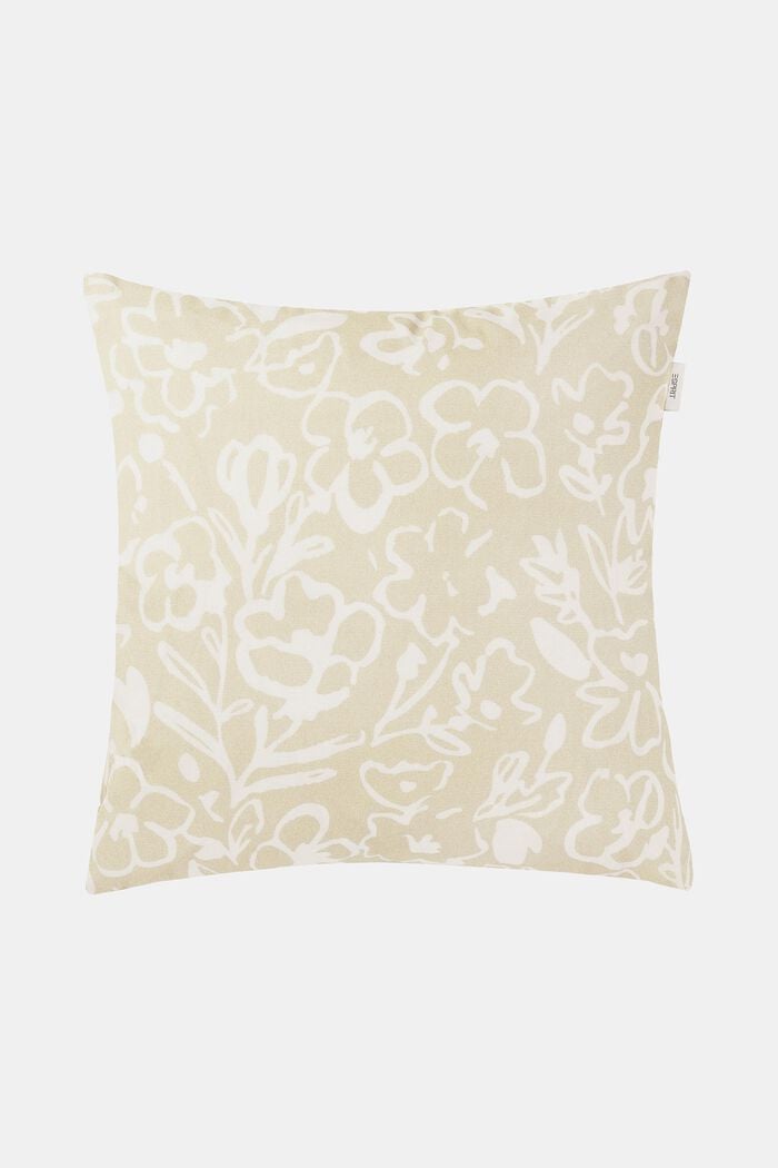Floral cushion cover, BEIGE, detail image number 0