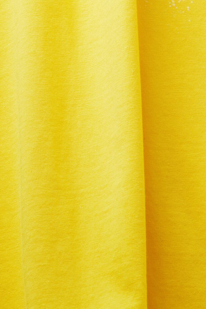 Graphic Print Cotton T-Shirt, YELLOW, detail image number 4
