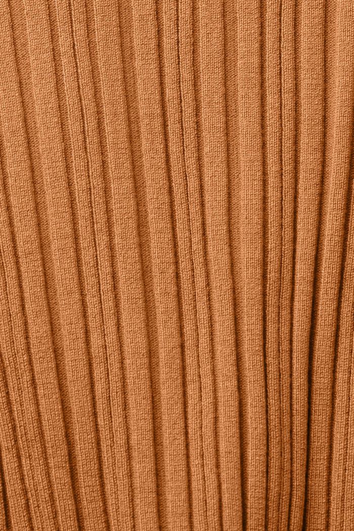 Button Front Knit Polo Top, CARAMEL, detail image number 5