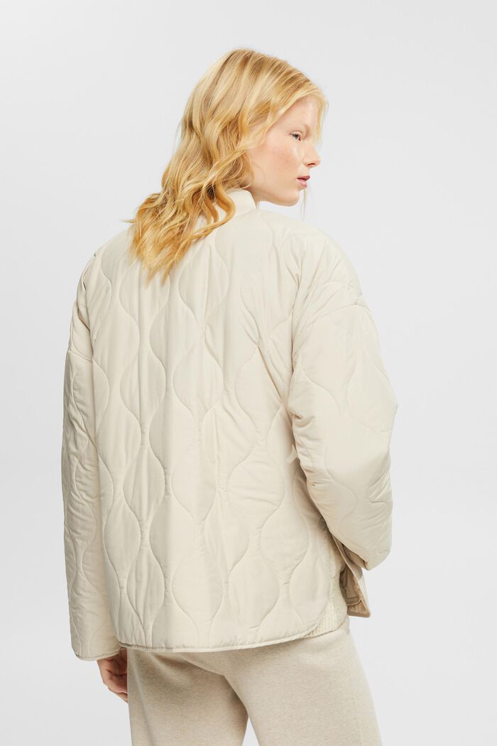 Ultra lightweight quilted bomber jacket, LIGHT TAUPE, detail image number 3