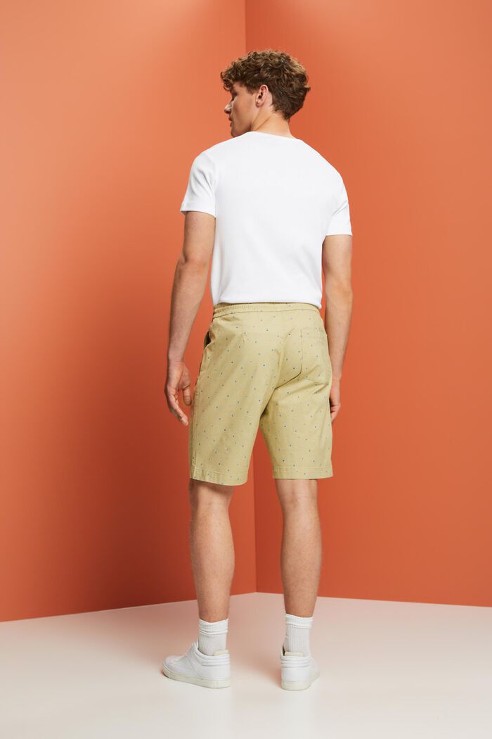 Patterned pull-on shorts, stretch cotton, PASTEL GREEN, detail image number 3