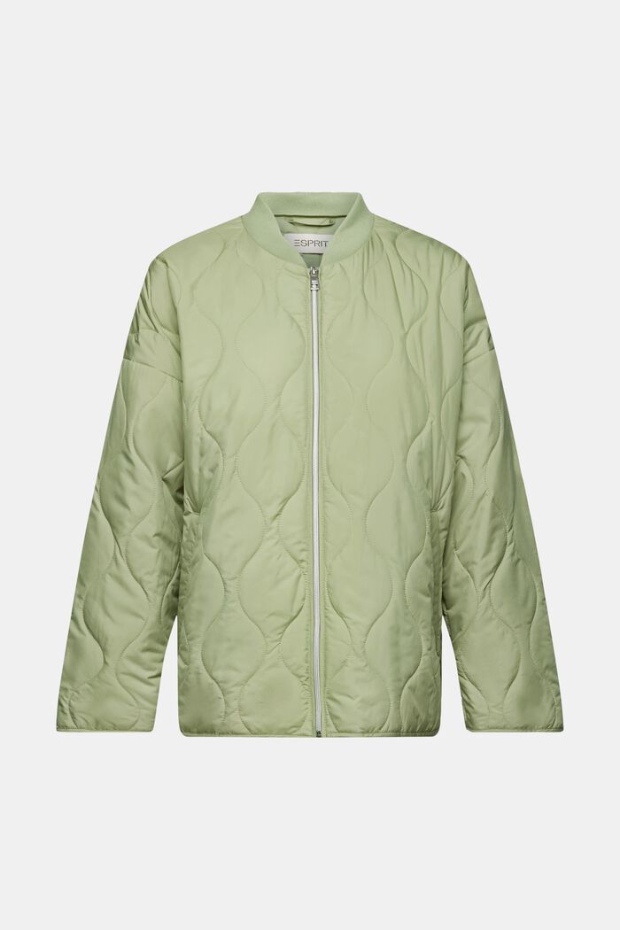 Ultra lightweight quilted bomber jacket, LIGHT KHAKI, detail image number 5