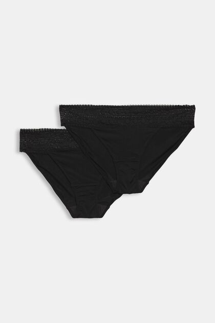 Two Pack Lace Trim Briefs