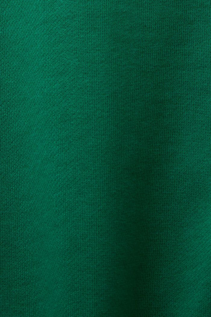 Embroidered logo sweatshirt, organic cotton, DARK GREEN, detail image number 5