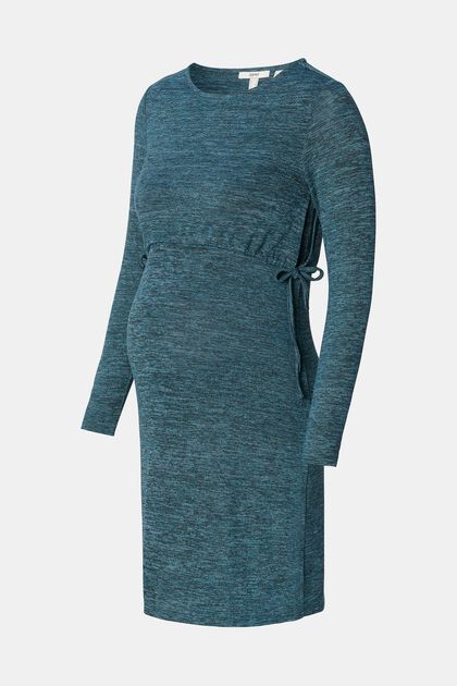Jersey dress with nursing function, TEAL BLUE, overview