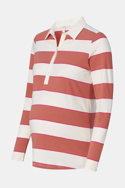 Striped Nursing Polo T-Shirt