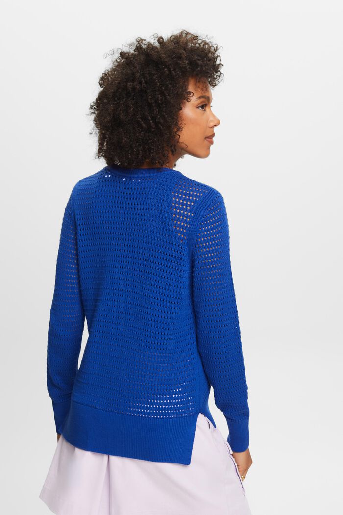 Mesh Sweater, BRIGHT BLUE, detail image number 2