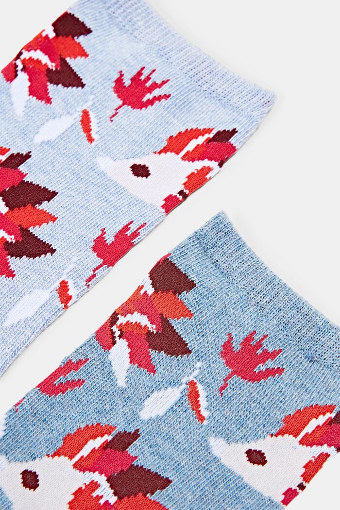 2-pack of socks made of blended organic cotton, LIGHT BLUE/BLUE, detail image number 1