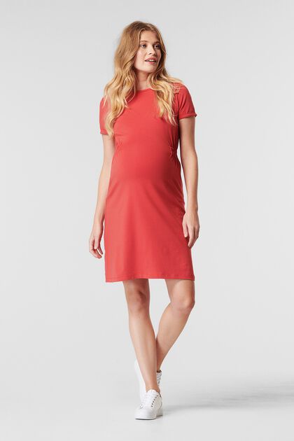Jersey dress made of cotton, RED, overview