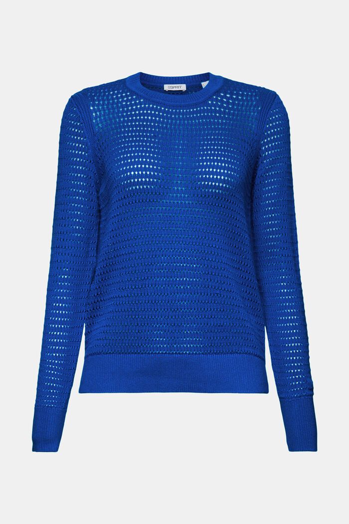 Mesh Sweater, BRIGHT BLUE, detail image number 6