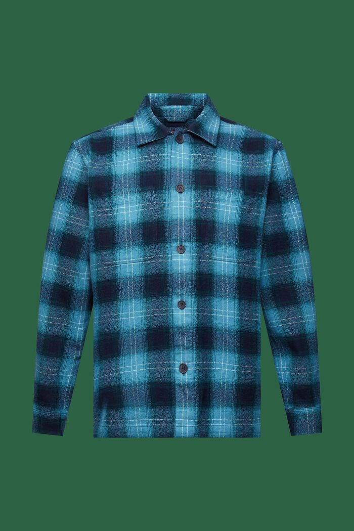 Plaid Cotton Flannel Shirt, DARK TURQUOISE, detail image number 6