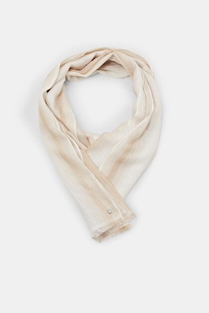 Striped linen blend scarf