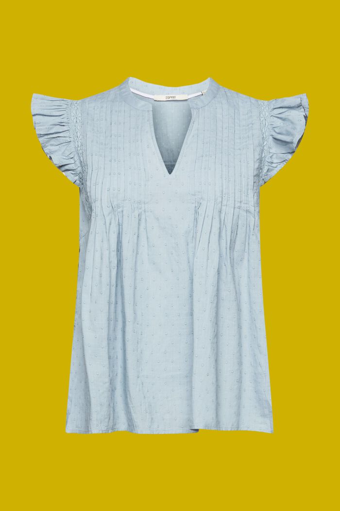Swiss dot sleeveless blouse, 100% cotton, LIGHT BLUE LAVENDER, detail image number 5