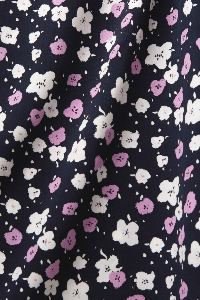 Patterned sleeveless blouse, LENZING™ ECOVERO™, NAVY, detail image number 4
