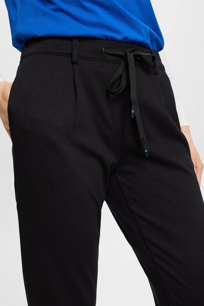 Stretch trousers with an elasticated waistband, BLACK, detail image number 2