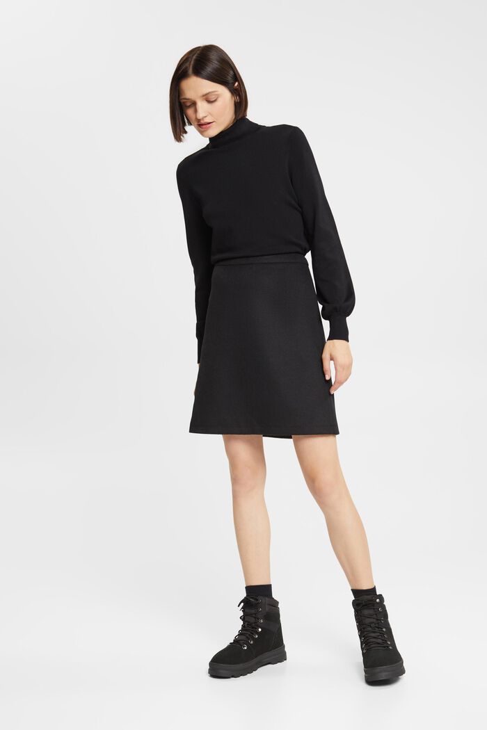 Wool blend mini skirt, BLACK, detail image number 4