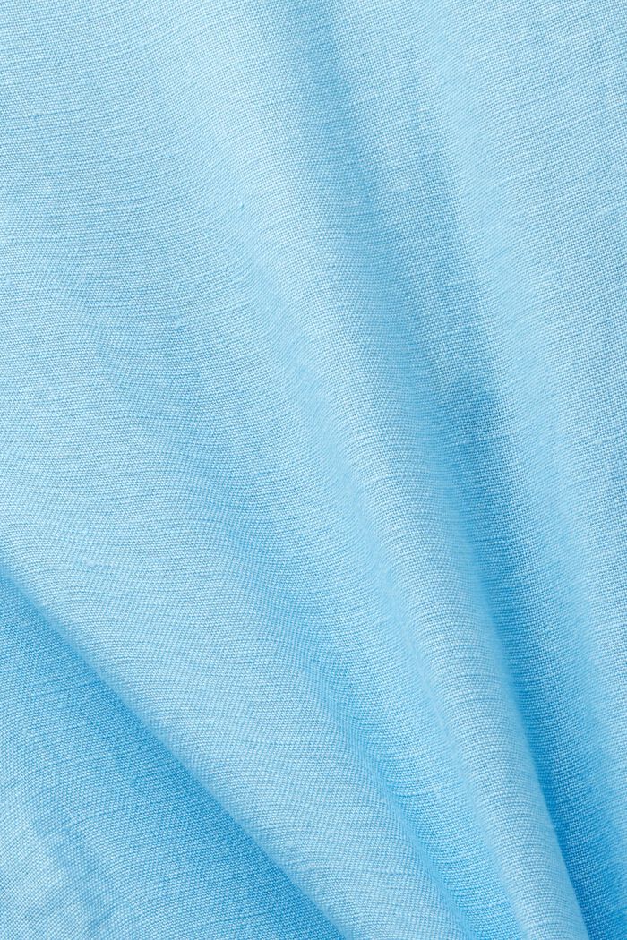 Linen Cuffed Shorts, LIGHT TURQUOISE, detail image number 6