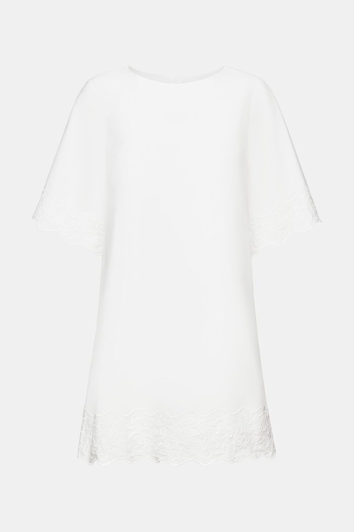 Embroidered Bell Sleeve Mini Dress, OFF WHITE, detail image number 6