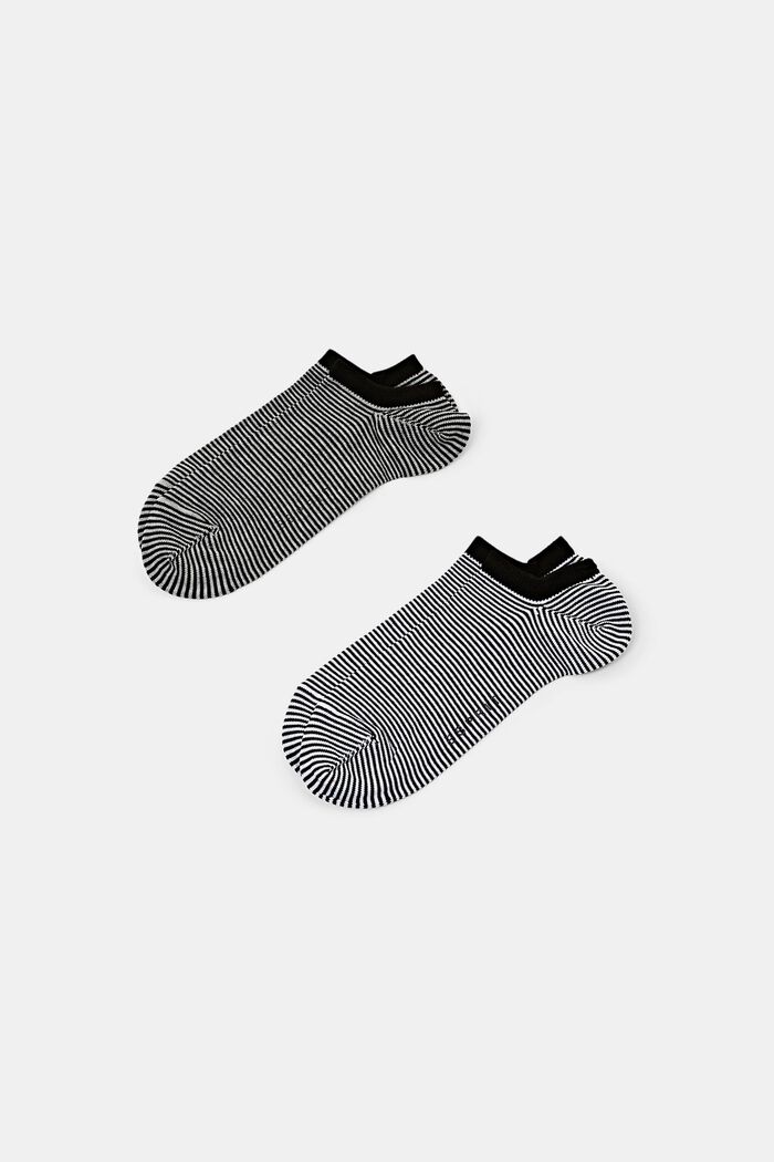 2-Pack Striped Ankle Socks, BLACK, detail image number 0