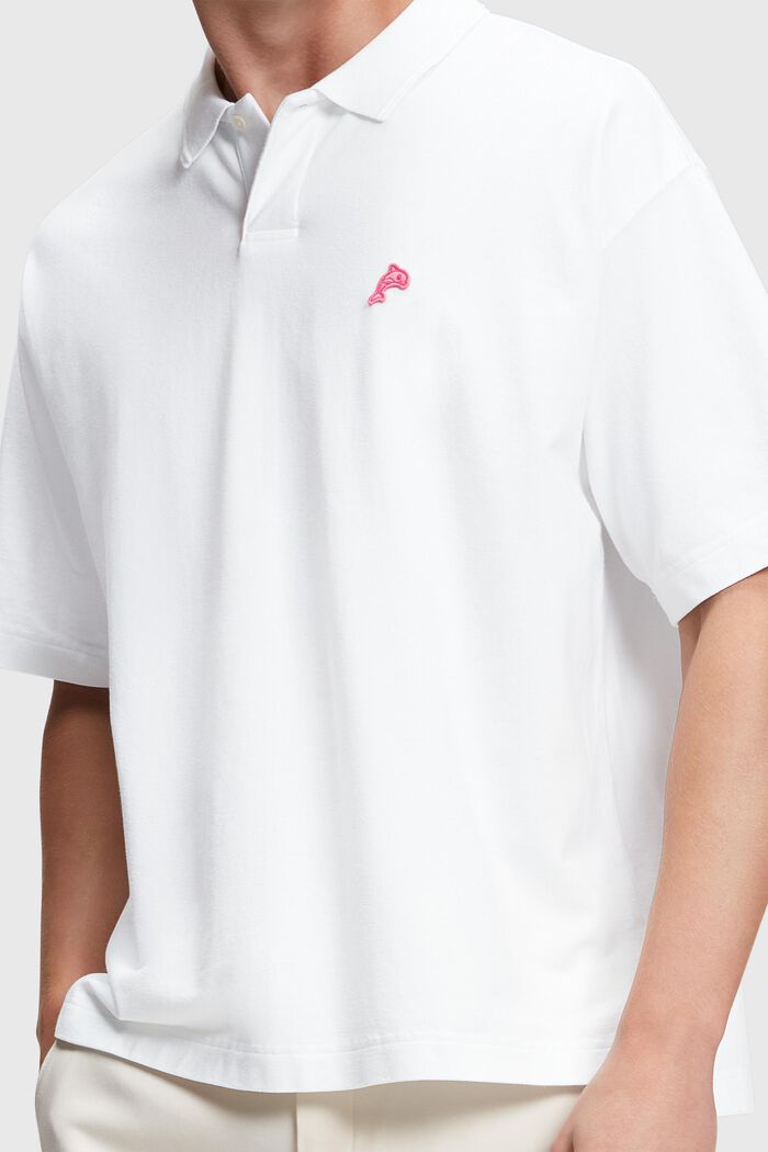 Dolphin Tennis Club Relaxed Polo, WHITE, detail image number 2