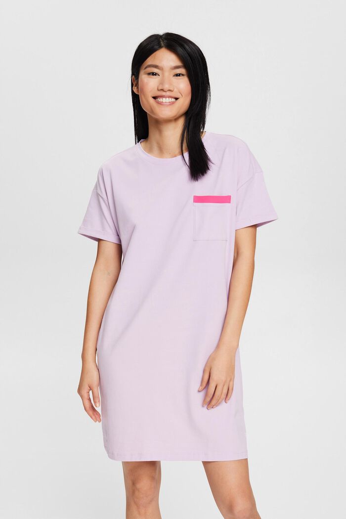 Nightshirt with a breast pocket, VIOLET, overview