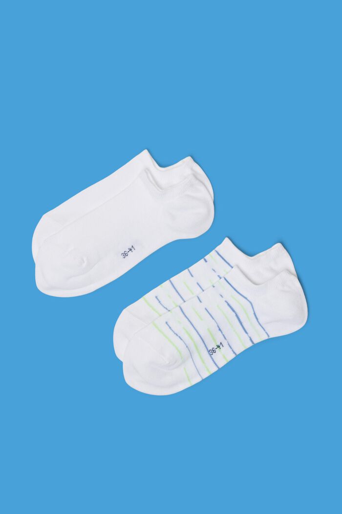 2-Pack No Show Organic Cotton Ankle Socks, WHITE, detail image number 0
