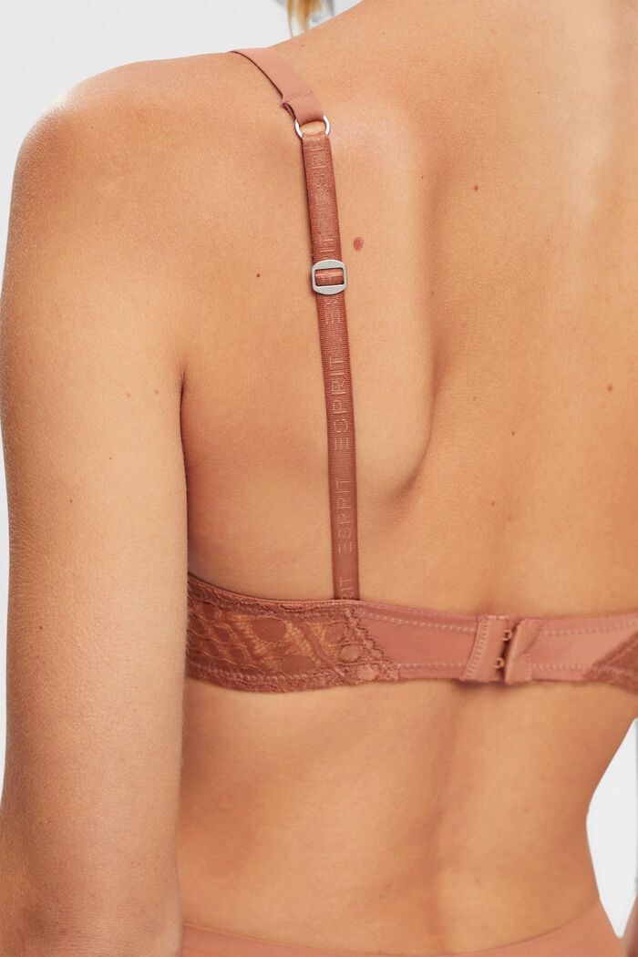 Push-up underwire bra with a lace trim, CINNAMON, detail image number 3