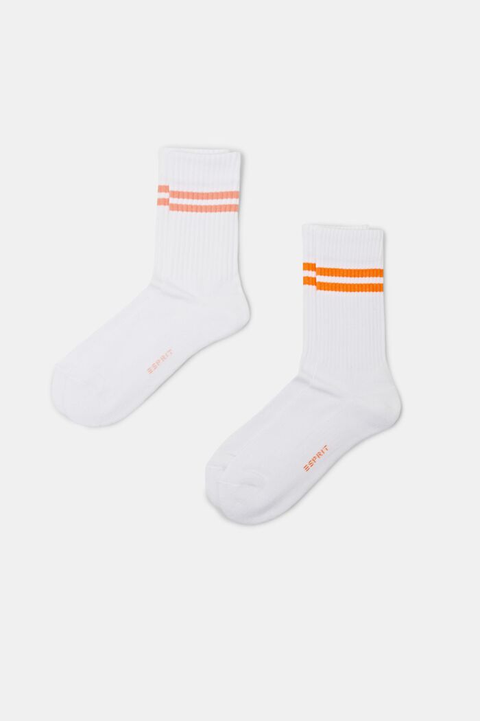 2-Pack Tennis Striped Socks, WOOLWHITE, detail image number 0
