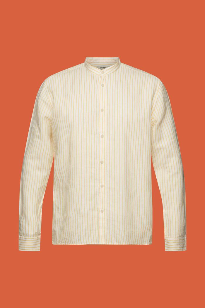 Striped shirt, linen blend, SUNFLOWER YELLOW, detail image number 6