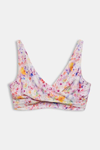 Bikini top with floral print for big cups