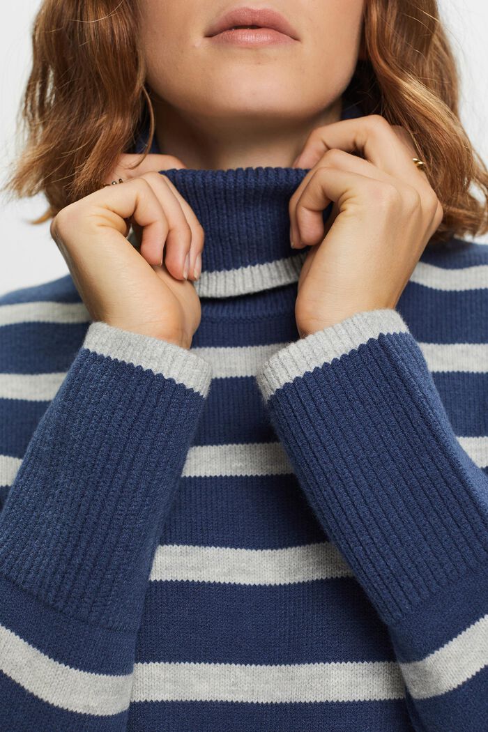 Turtleneck Sweater, GREY BLUE, detail image number 1