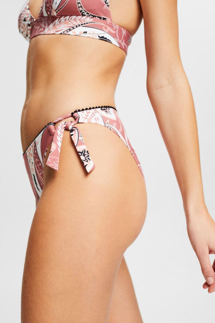 Made of recycled material: bikini briefs with a paisley print, BLUSH, detail image number 0