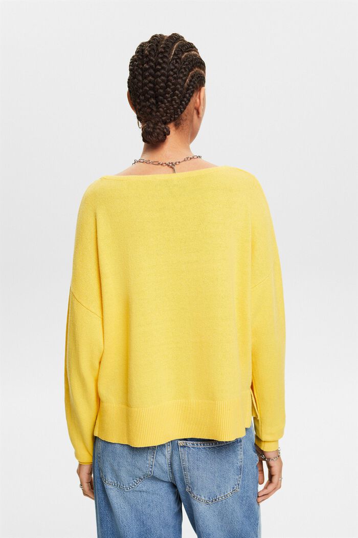 Cotton-Linen Sweater, SUNFLOWER YELLOW, detail image number 2