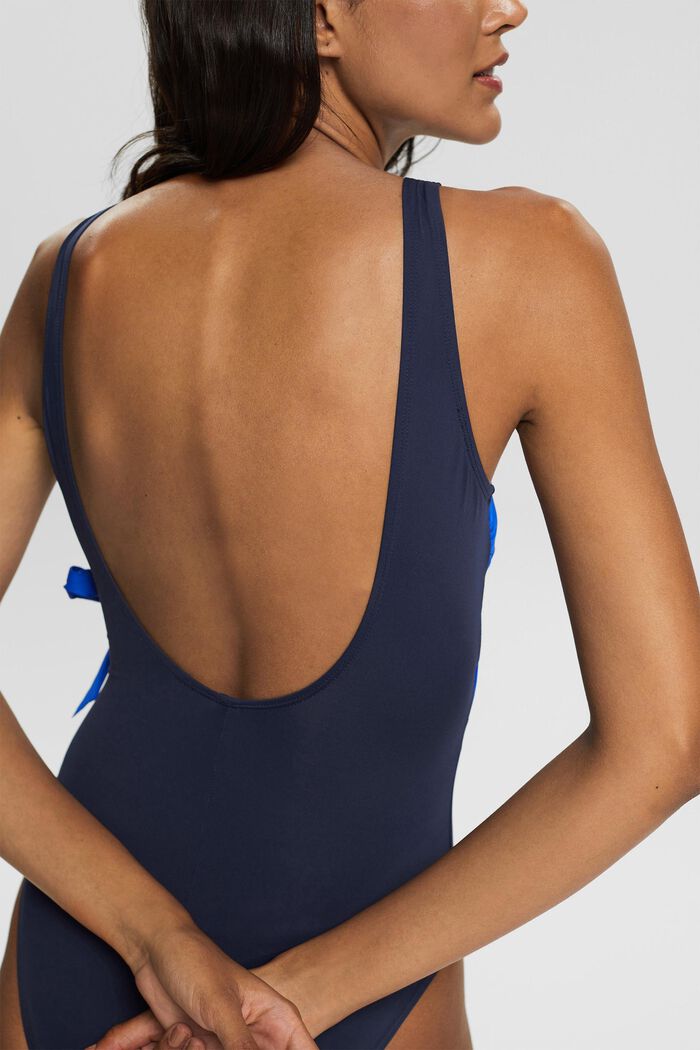 Swimsuit in a wrap-over look, NAVY, detail image number 1