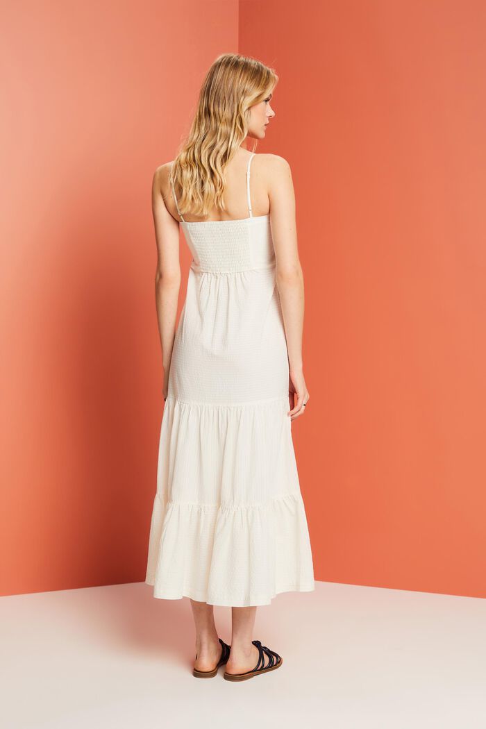Tiered Button Front Maxi Dress, WHITE, detail image number 3