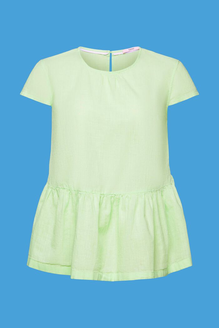 Sustainable cotton blouse with short-sleeves, CITRUS GREEN, detail image number 6