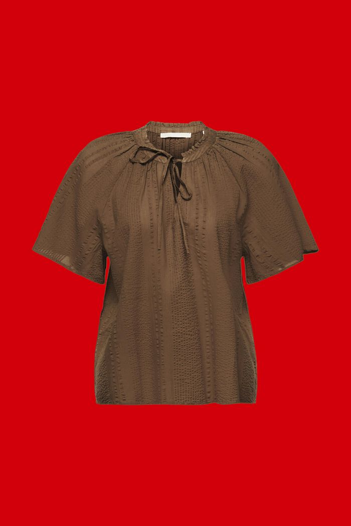 Cotton blouse, KHAKI GREEN, detail image number 6