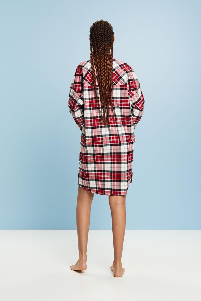 Checked Flannel Nightshirt, RED, detail image number 3