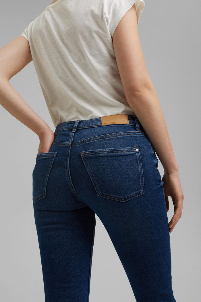 Stretch jeans with organic cotton, BLUE DARK WASHED, detail image number 1