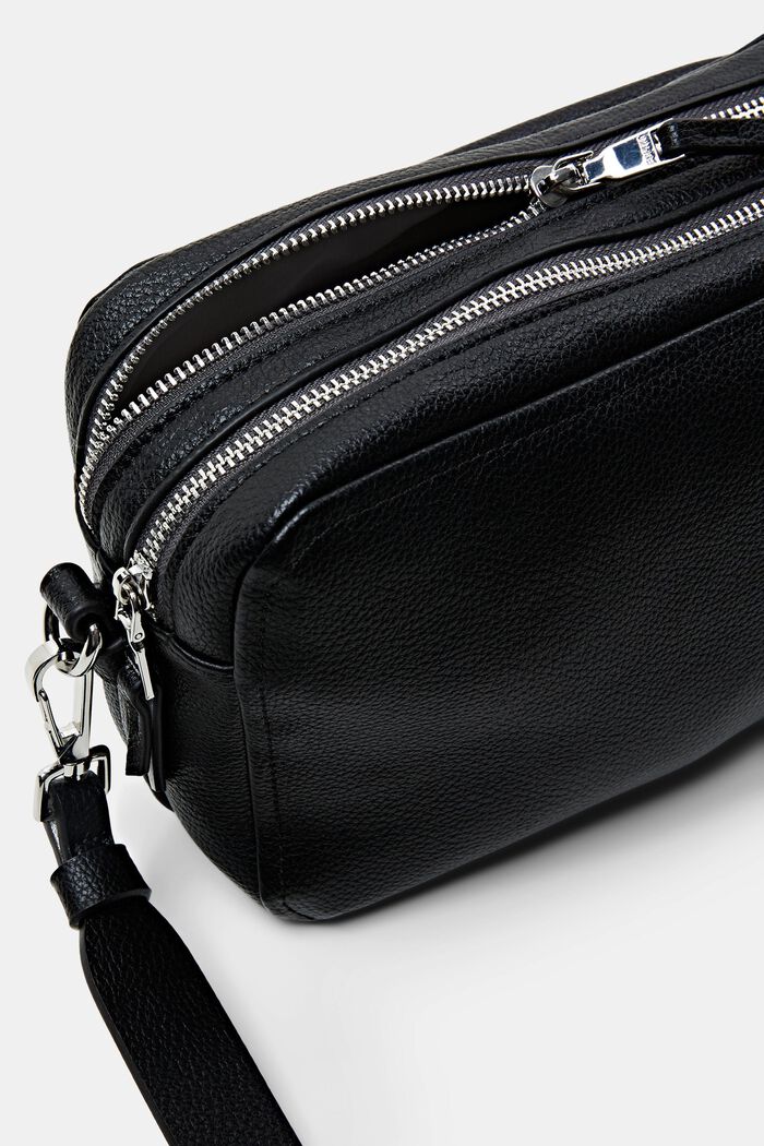 Faux leather shoulder bag, BLACK, detail image number 2