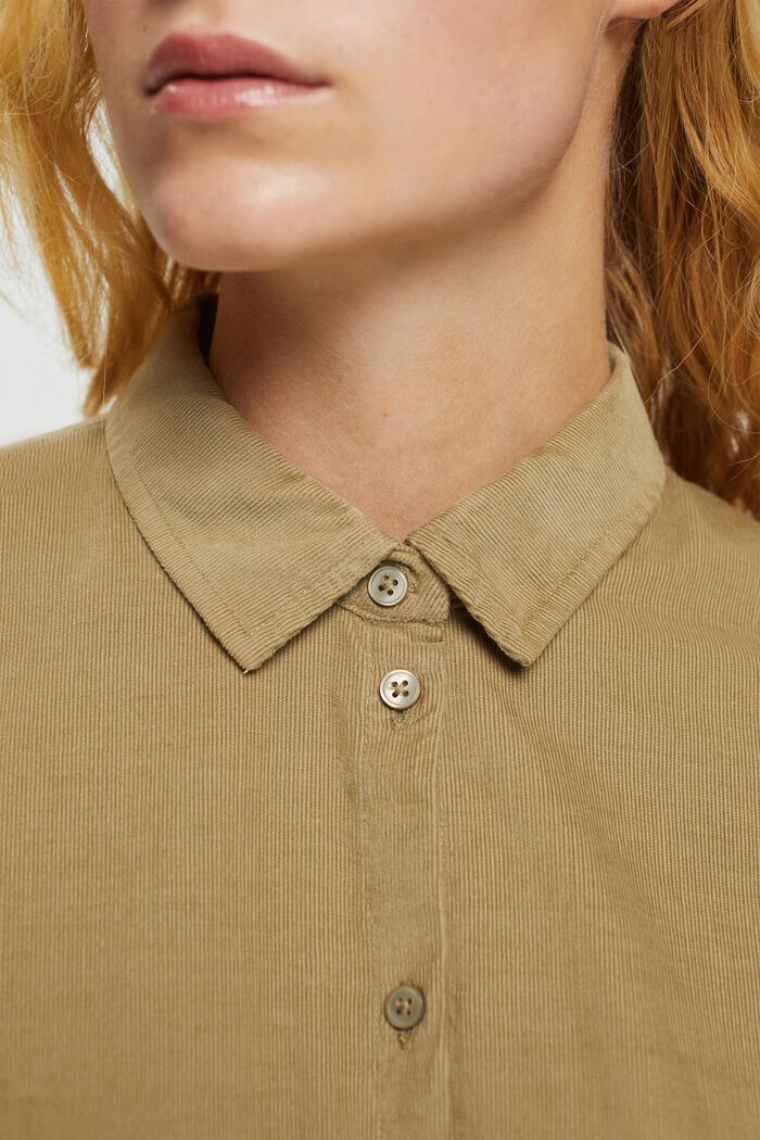 Needlecord shirt blouse, PALE KHAKI, detail image number 0