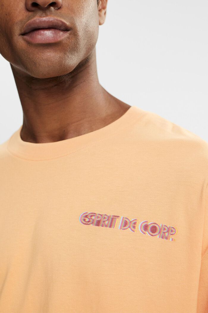 Oversized T-shirt with a logo print, PEACH, detail image number 2