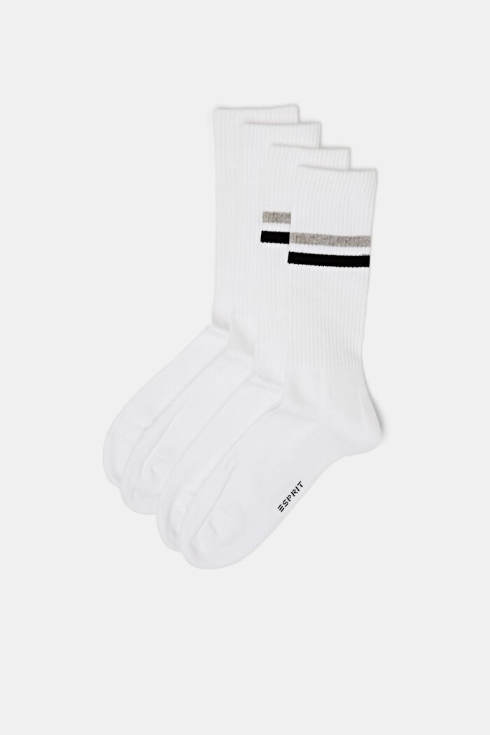 2-pack of athletic socks, organic cotton, WHITE, detail image number 0