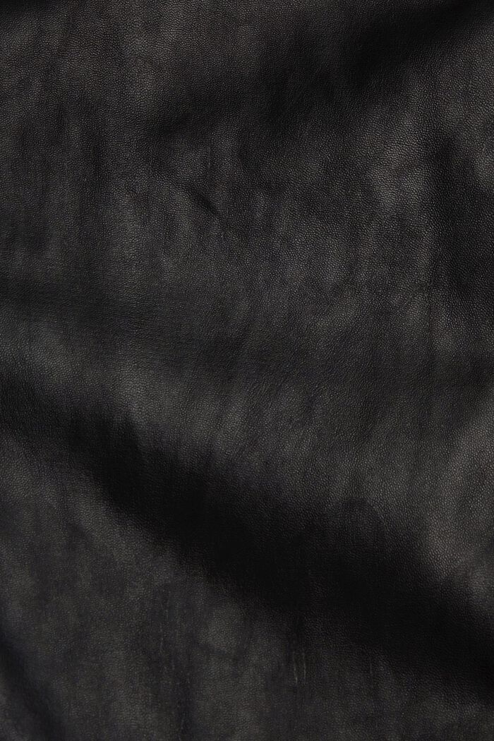 Unlined faux leather blazer, BLACK, detail image number 4