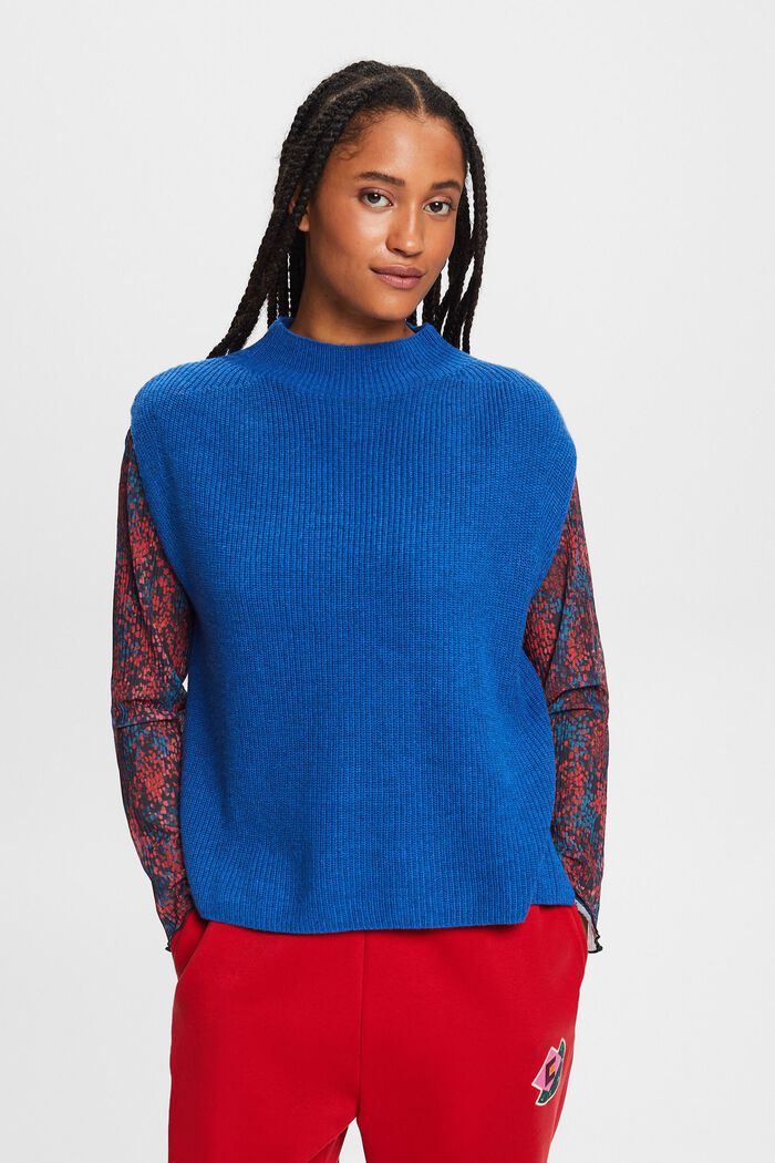 ESPRIT - Wool Blend Rib-Knit Vest at our online shop
