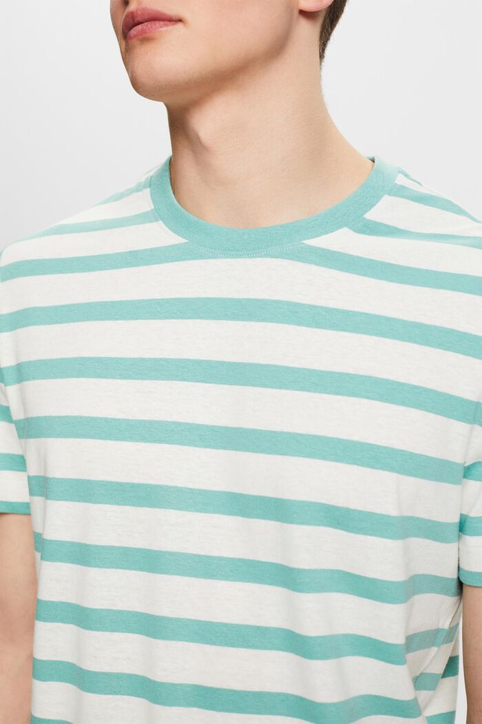 Cotton-Linen Crewneck T-Shirt, DUSTY GREEN, detail image number 2