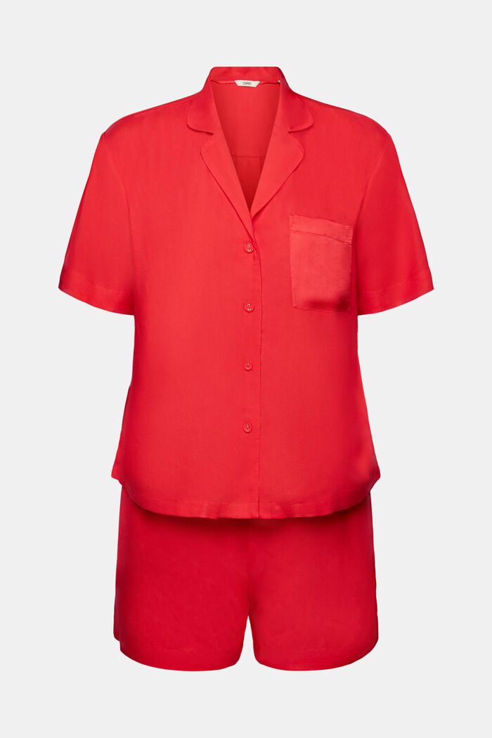 Short pyjama set, RED, detail image number 5
