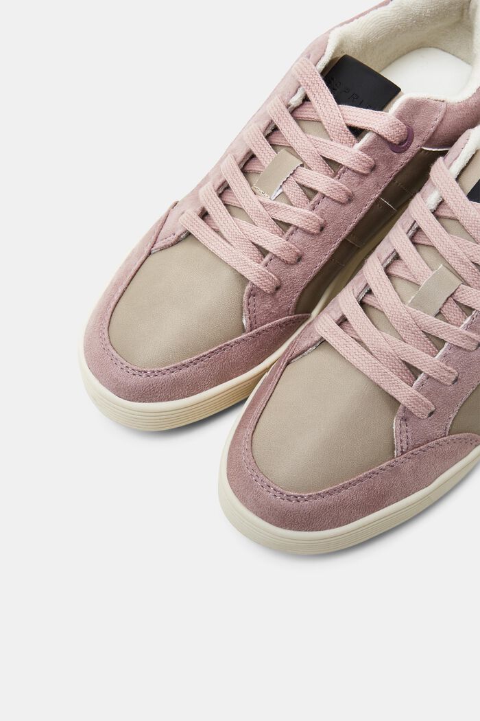 Vegan: faux leather trainers, OLD PINK, detail image number 3