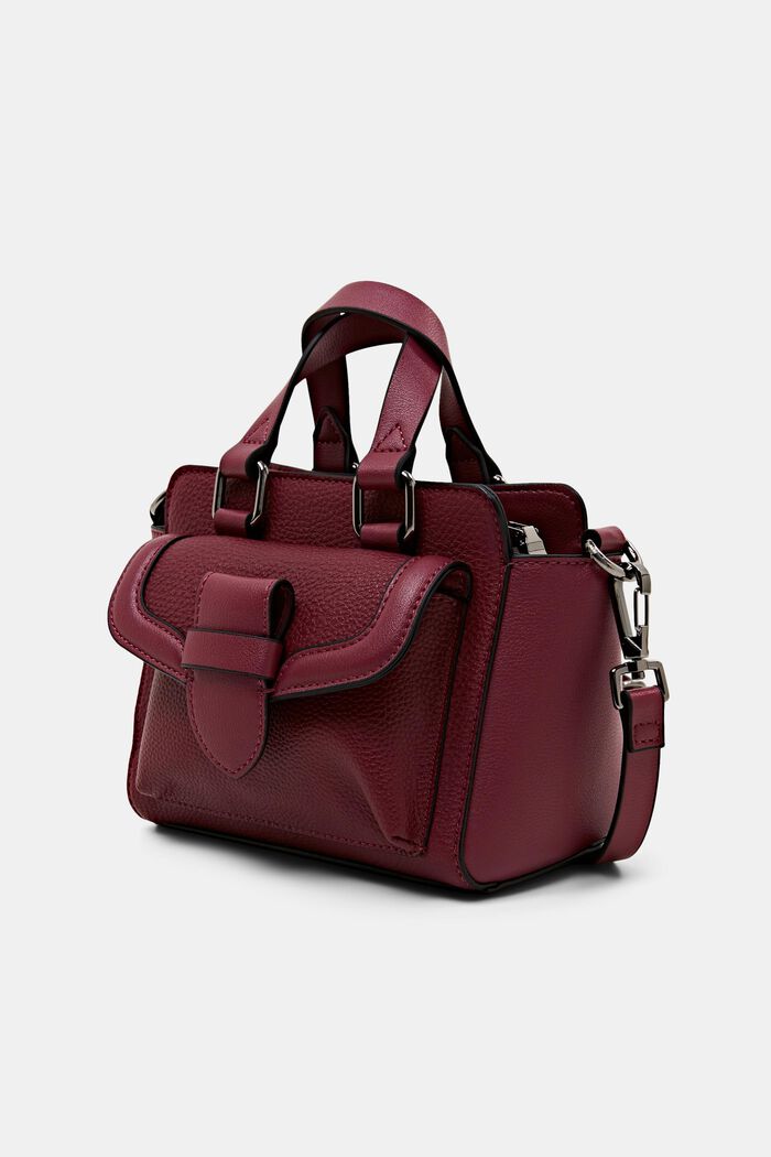 Faux leather city bag, GARNET RED, detail image number 2