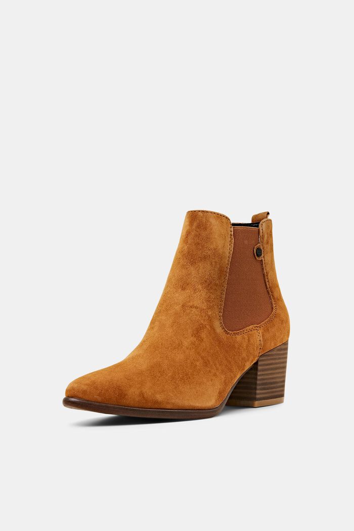 Suede Chelsea ankle boots, CARAMEL, detail image number 2